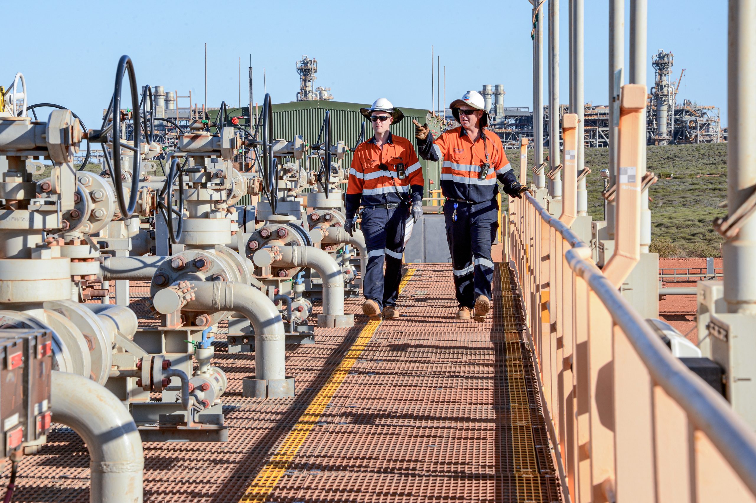 Chevron personnel on Barrow Island at the carbon injection facility