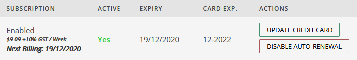 subscription auto-renewal set