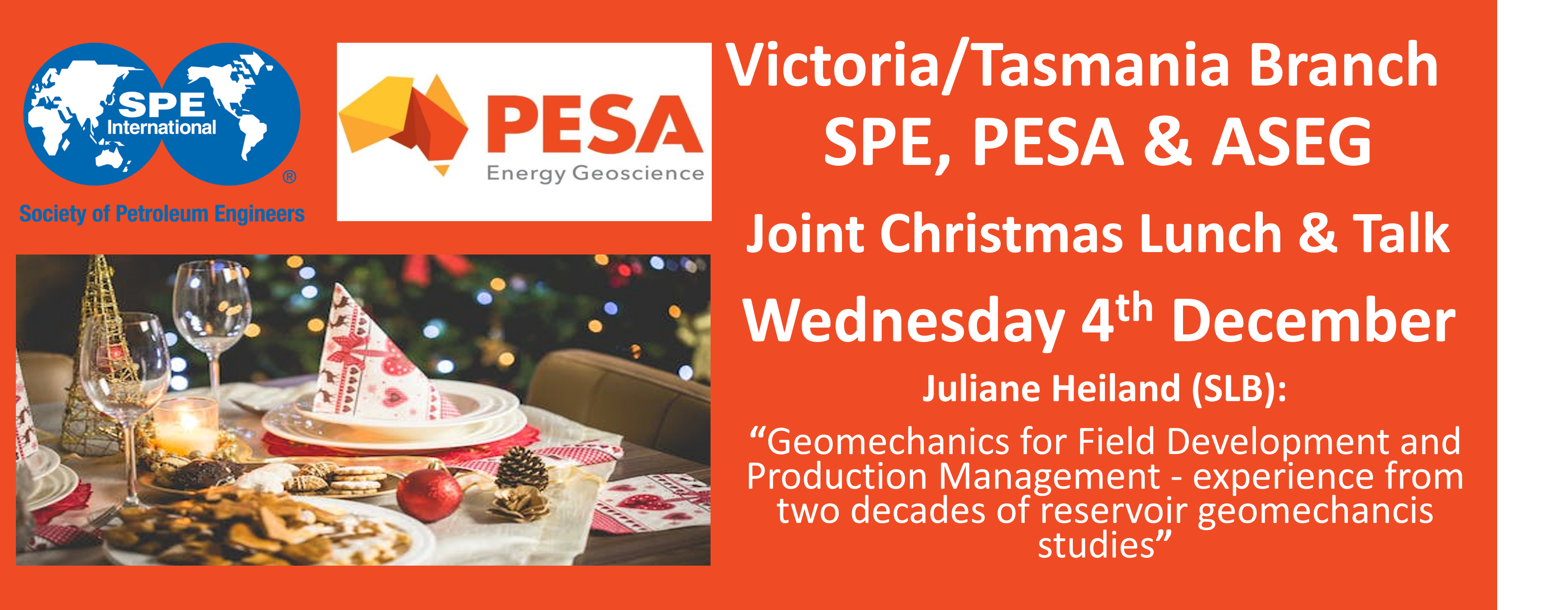 VIC/TAS PESA-SPE-ASEG joint Christmas Lunch and Talk 2024